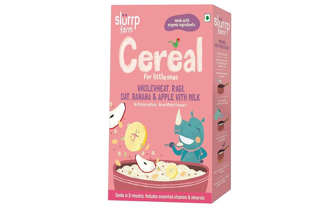Slurrp Farm Wholewheat, Ragi, Oat, Banana & Apple With Milk   Box  200 grams